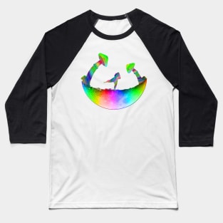 Dancing on a Mushy Moon (White) Baseball T-Shirt